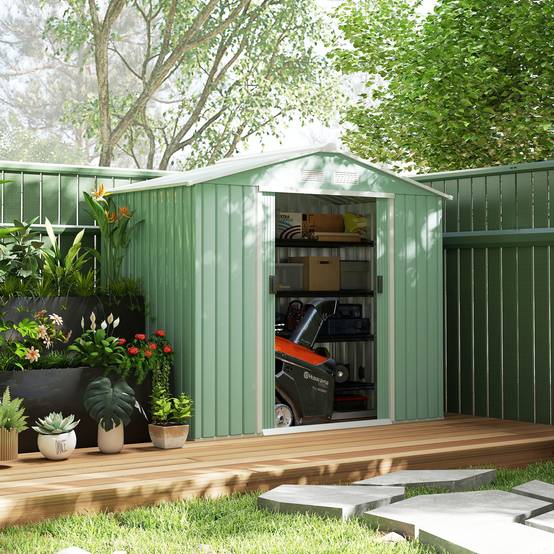 Abri de Jardin 2,5 m² Remise à Outils avec Fondation Porte Verrouillable en Tôle d'Acier - Image 4