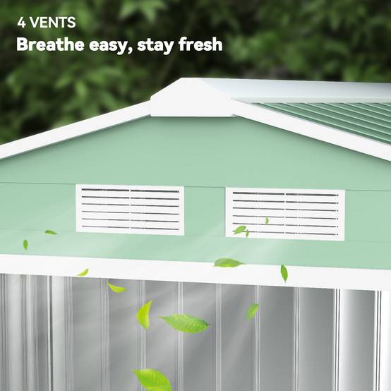 Abri de Jardin 2,5 m² Remise à Outils avec Fondation Porte Verrouillable en Tôle d'Acier - Image 10