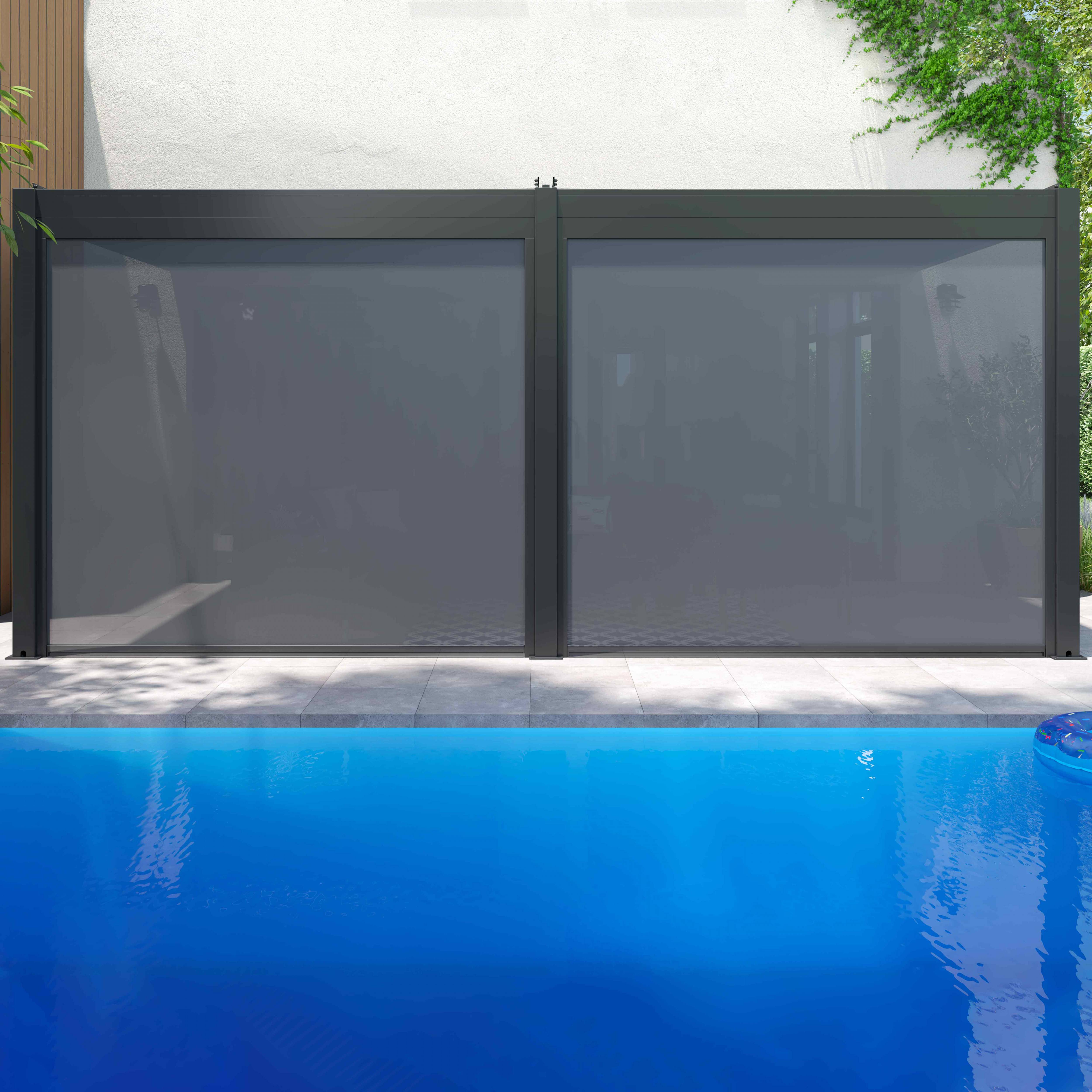 Oviala - Pergola bioclimatique autoportée 3 x 6 m et 2 stores gris Athenes - Oviala - Image 5