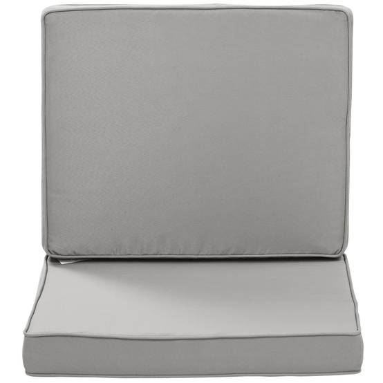 Coussins pour chaise fauteuil de jardin coussins d'assise de dossier déhoussables polyester 56x52/56x46cm gris clair - Image 10