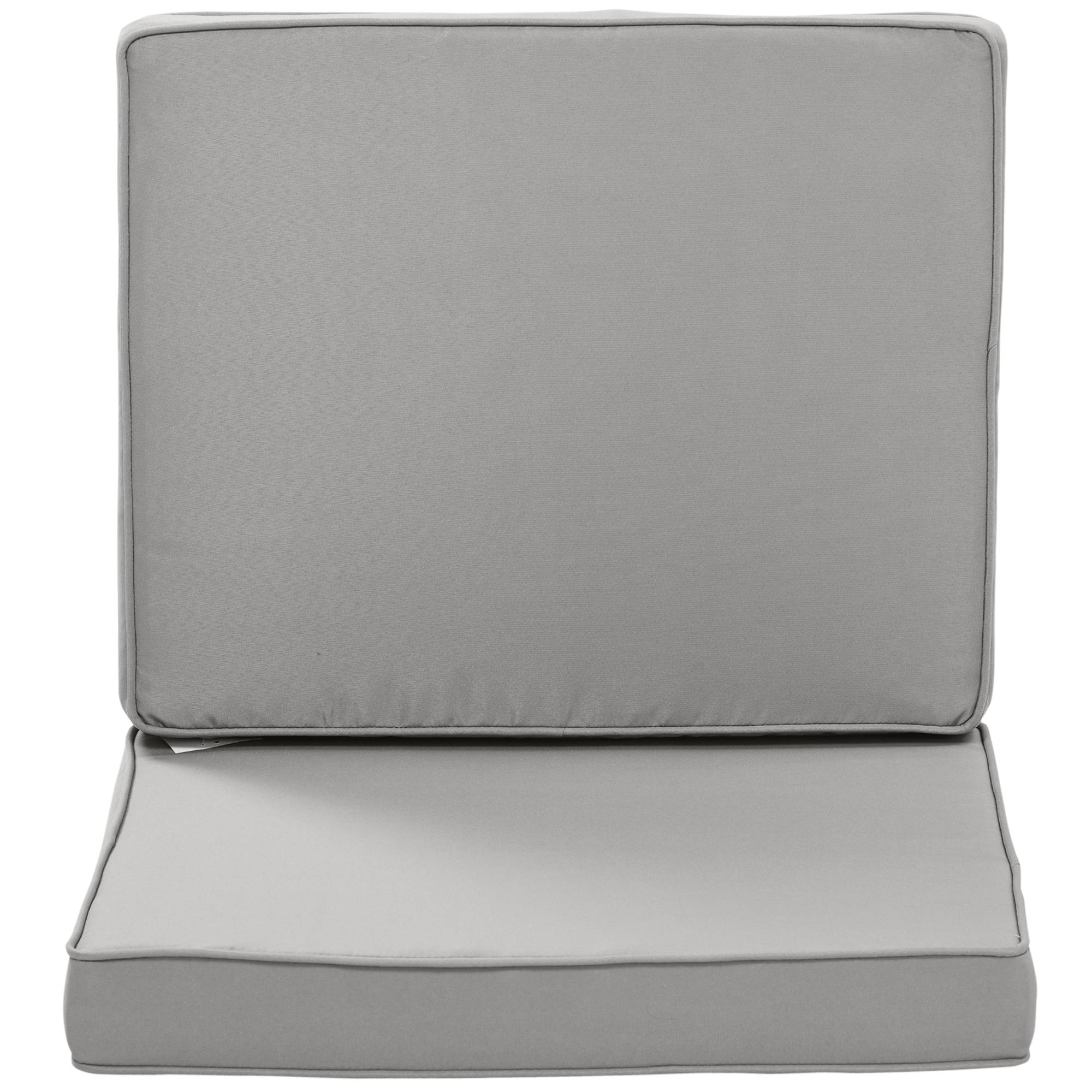 Coussins pour chaise fauteuil de jardin coussins d'assise de dossier déhoussables polyester 56x52/56x46cm gris clair - Image 10