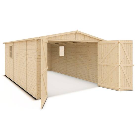Garage abri voiture bois brut 15 m2 - Image 2