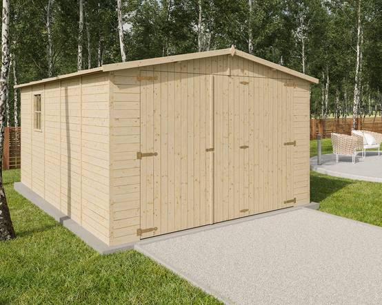 Garage abri voiture bois brut 15 m2 - Image 4
