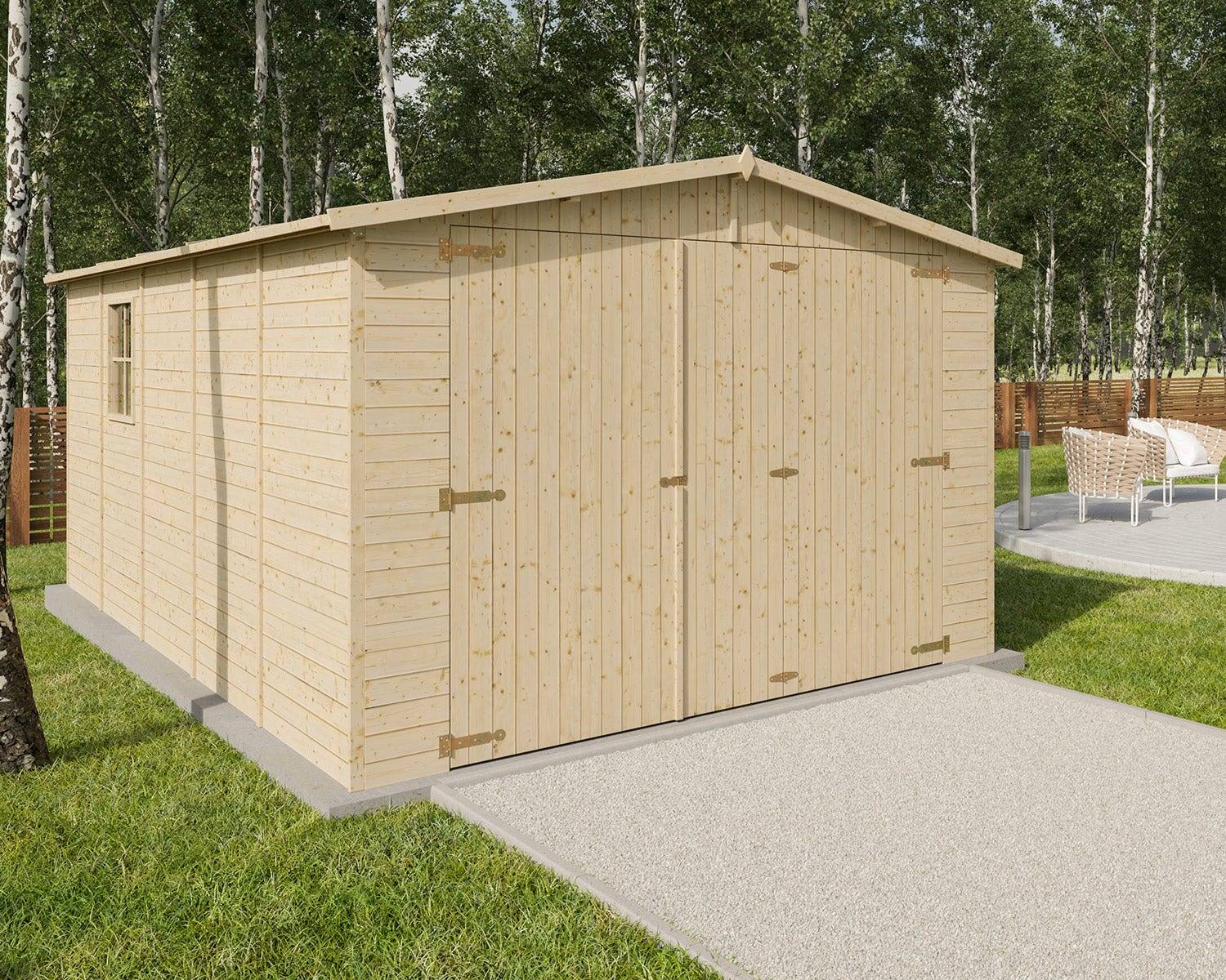 Garage abri voiture bois brut 15 m2 - Image 4