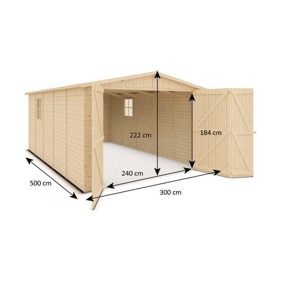 Garage abri voiture bois brut 15 m2 - Image 3