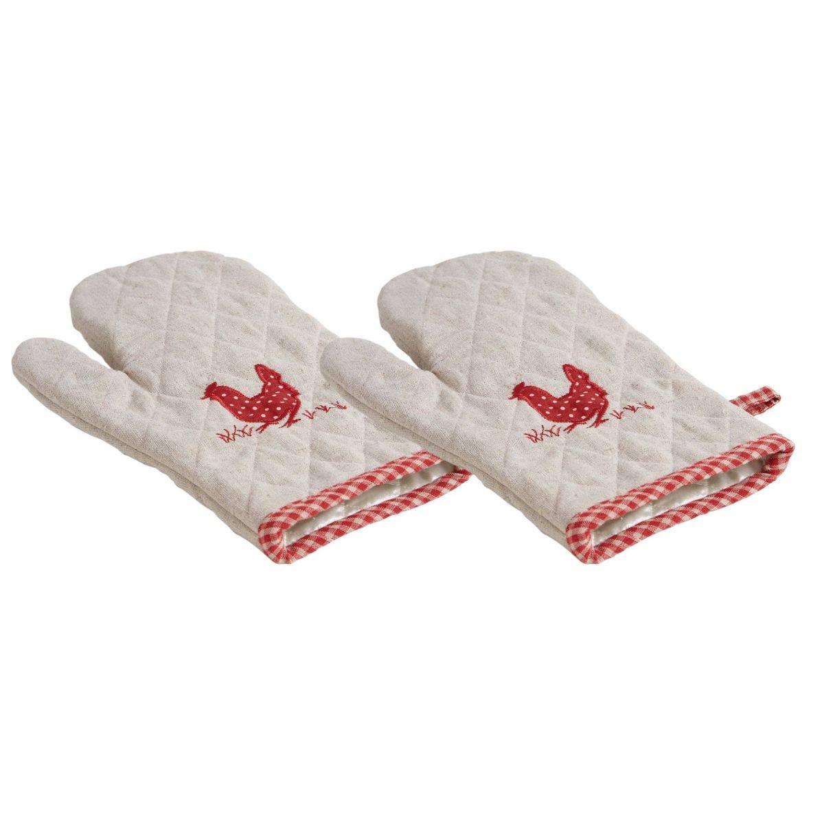 Aubry Gaspard - Gant de cuisine motif poule (Lot de 2) - Image 1