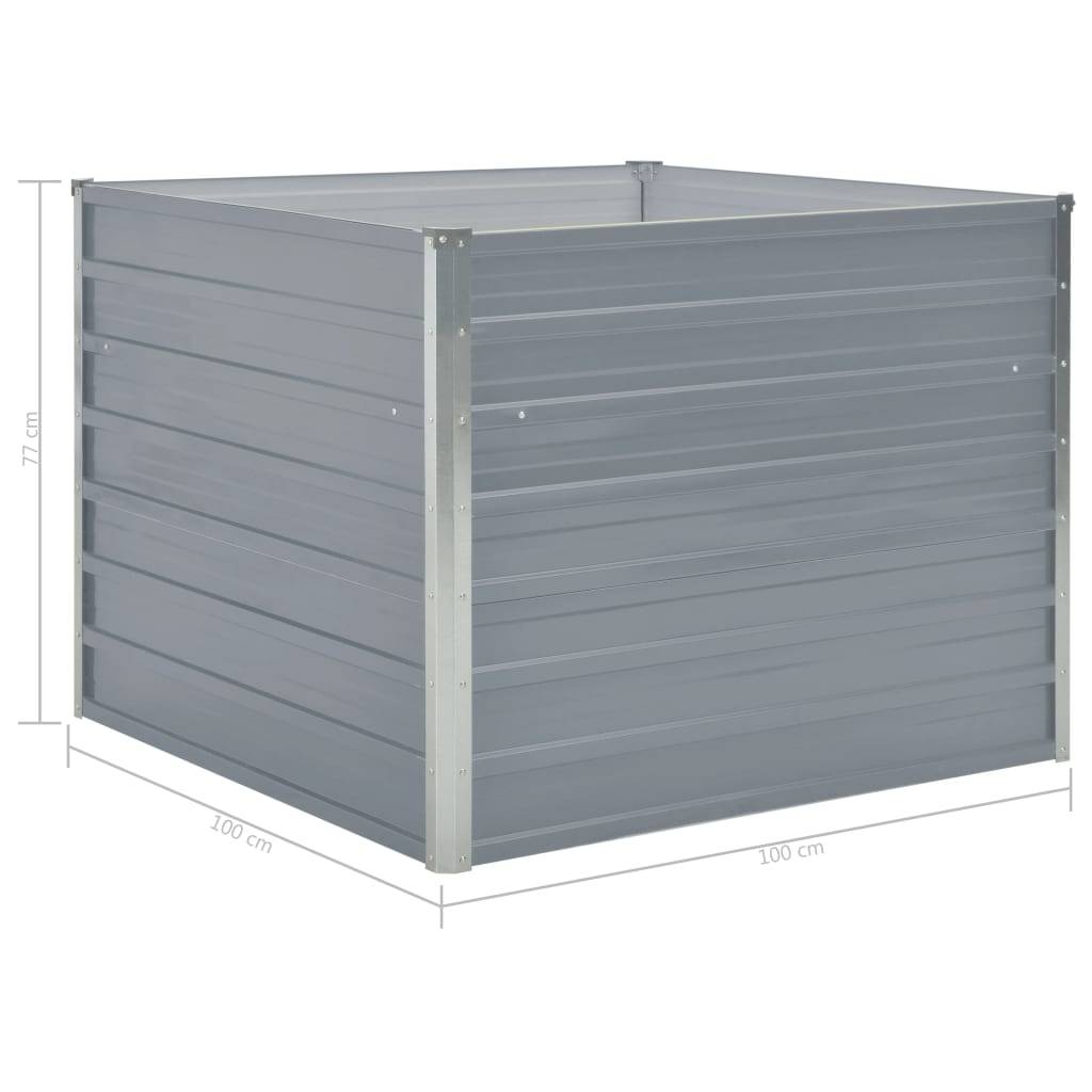 Jardinière 100 x 100 x 77 cm gris acier galvanisé - Image 5