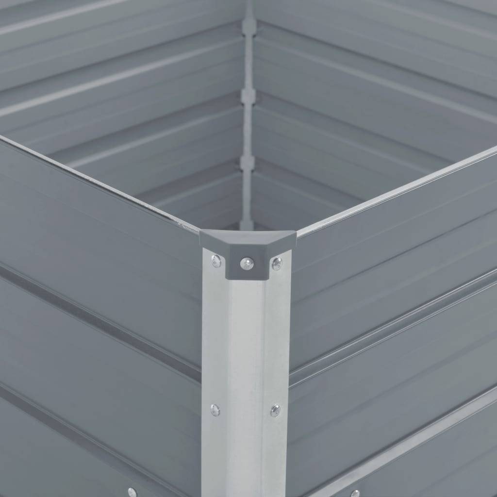 Jardinière 100 x 100 x 77 cm gris acier galvanisé - Image 3