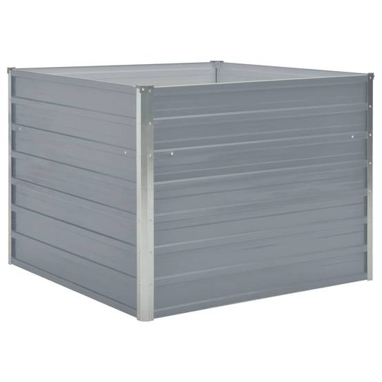 Jardinière 100 x 100 x 77 cm gris acier galvanisé - Image 1