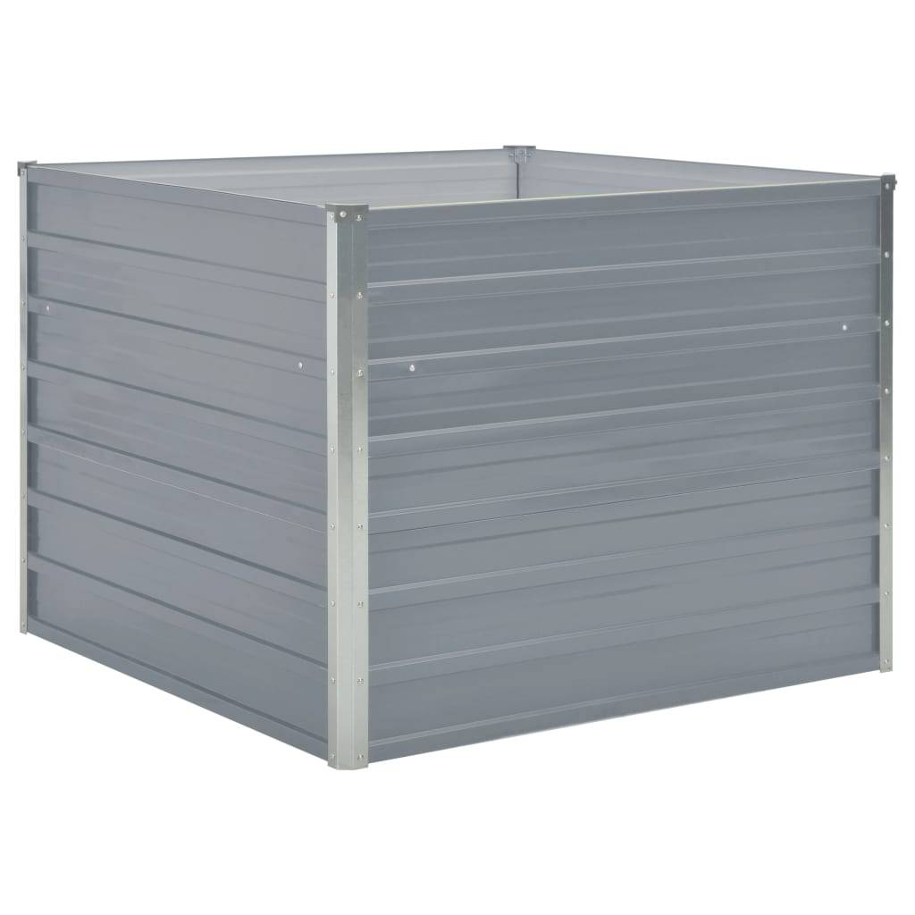 Jardinière 100 x 100 x 77 cm gris acier galvanisé - Image 1