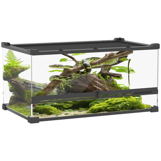 Terrarium pour reptiles verre transparent 50 x 30 x 25 cm - PANGIVO - Image 1