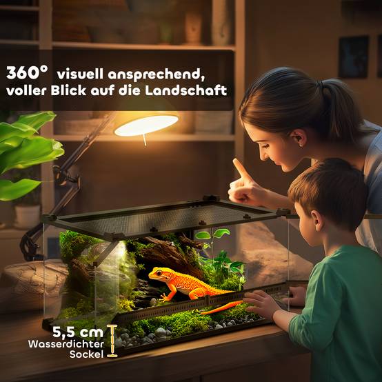 Terrarium pour reptiles verre transparent 50 x 30 x 25 cm - PANGIVO - Image 8