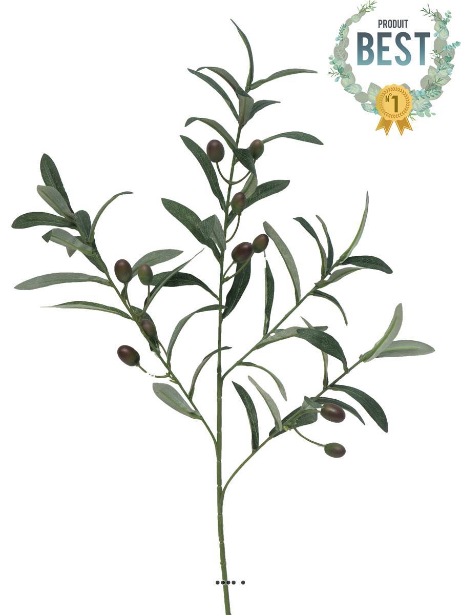 Branche d'olivier artificielle, 4 ramures, H 75 cm - BEST - Image 1