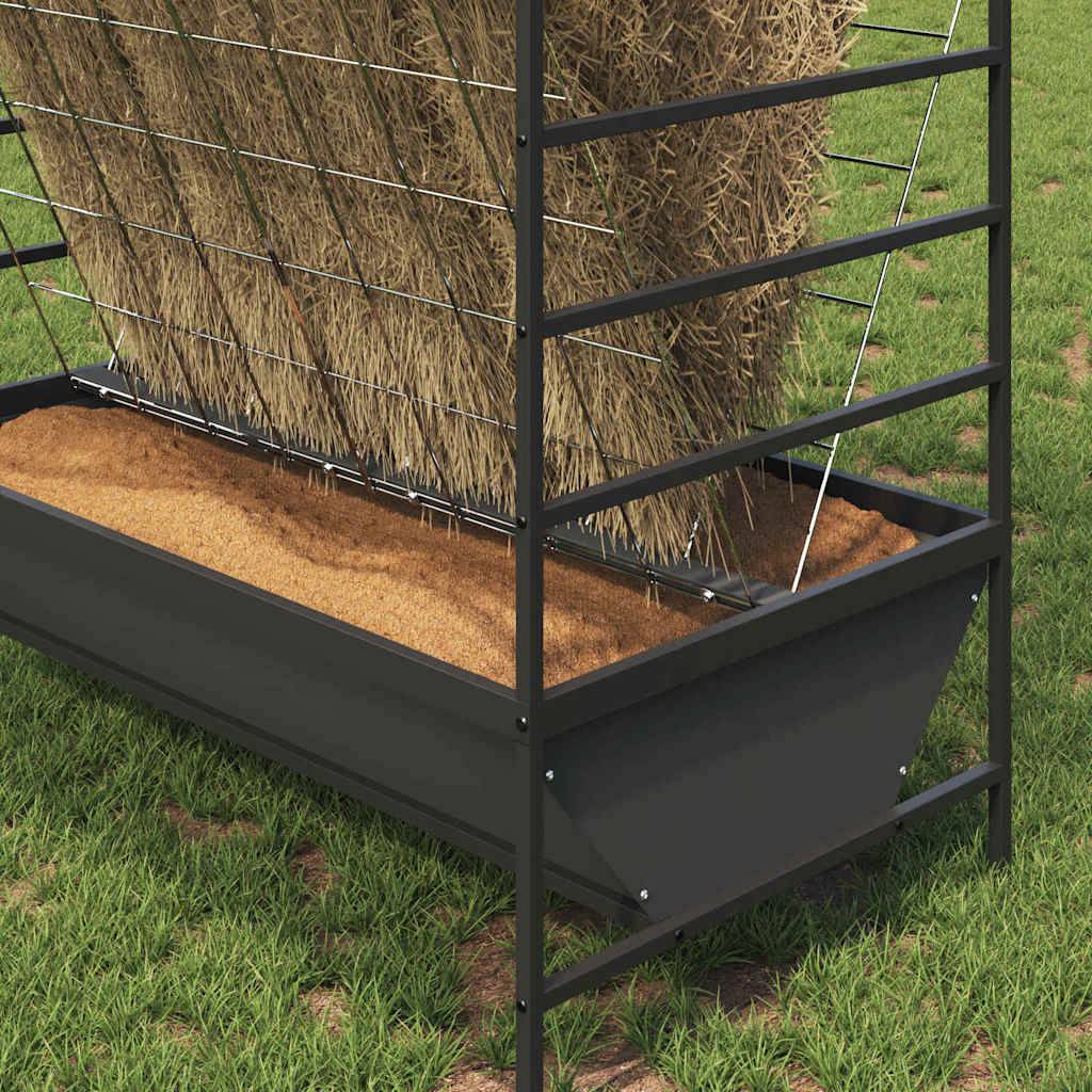 Râtelier Sur Pieds Bétail Acier 15kg Moutons Chèvres Noir - ComfortXL Outdoor Living - Image 4