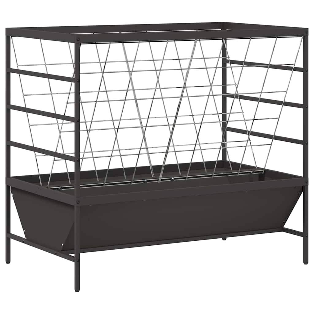 Râtelier Sur Pieds Bétail Acier 15kg Moutons Chèvres Noir - ComfortXL Outdoor Living - Image 2