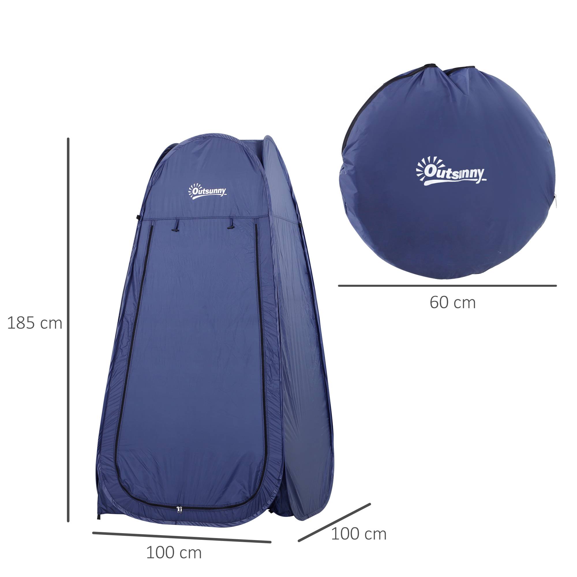 ComfortXL - Tente douche pop-up toile imperméable camping plage intimité UV 100 x 100 x 185 cm turquoise - ComfortXL Outdoor Living - Image 5