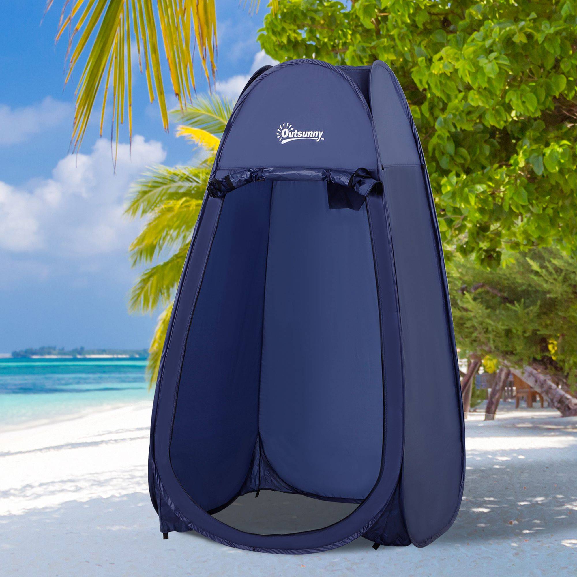 ComfortXL - Tente douche pop-up toile imperméable camping plage intimité UV 100 x 100 x 185 cm turquoise - ComfortXL Outdoor Living - Image 3