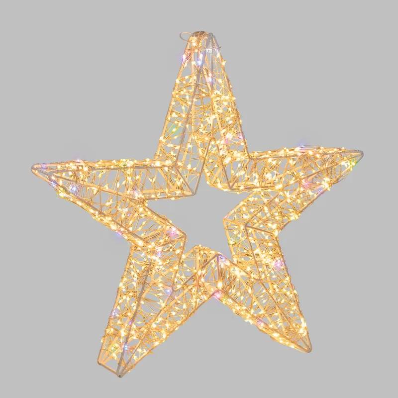 Lotti - Étoile 3D lumineuse ø35cm MicroLED Blanc chaud & RGB MultiFLASH Métal Blanc IP44 Lotti HDM Pro - Image 1