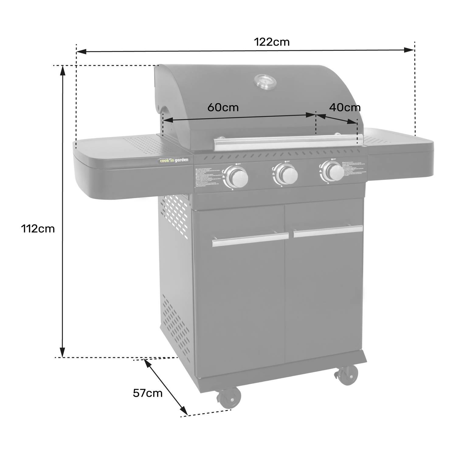 Barbecue au gaz FYRA avec thermomètre - 3 brûleurs - COOK'IN GARDEN - Image 7