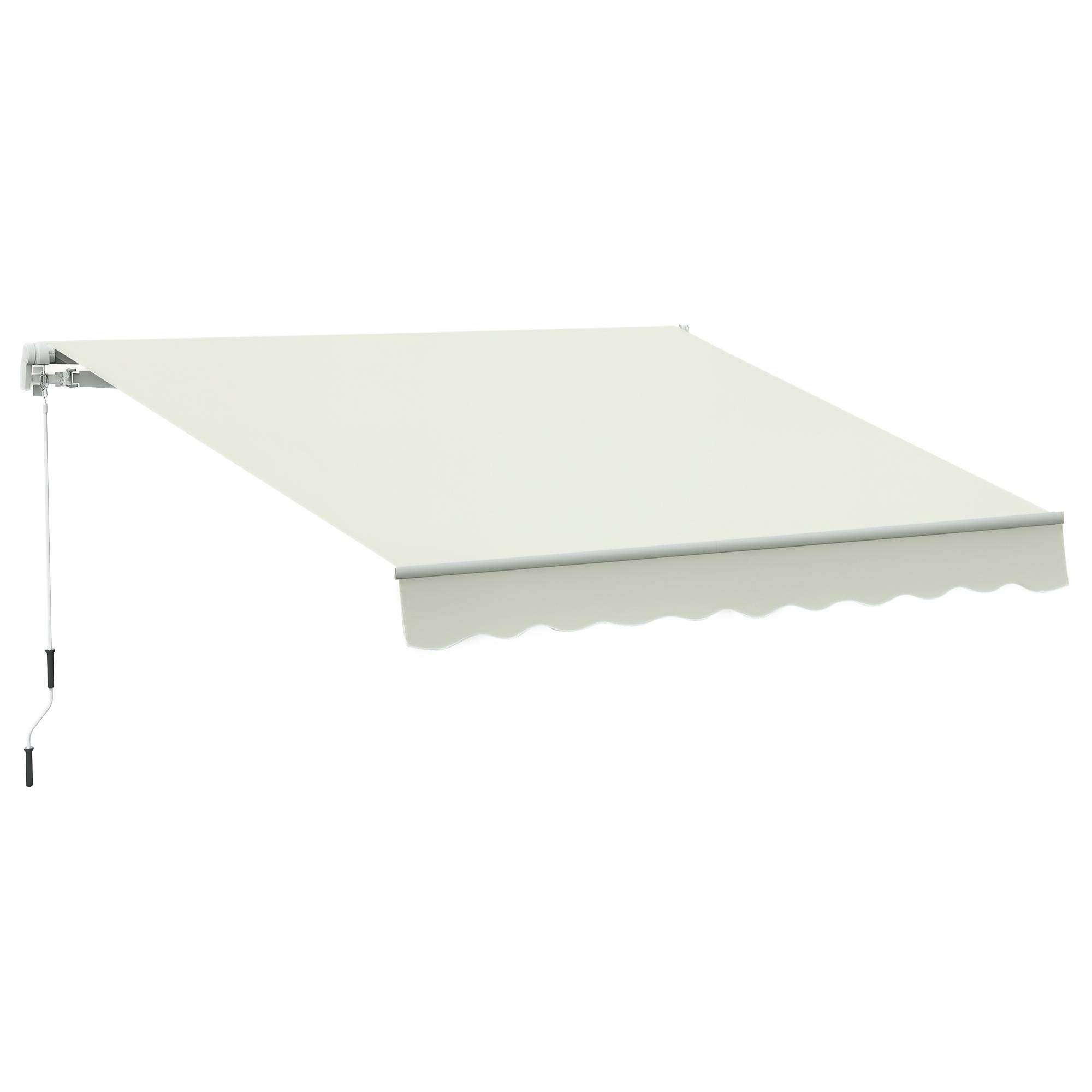 Store Banne Manuel Rétractable 295 x 245 cm avec Manivelle, Angle 45°–85°, Aluminium et Polyester 280 g/m², Terrasse/Balcon, Crème - Image 1