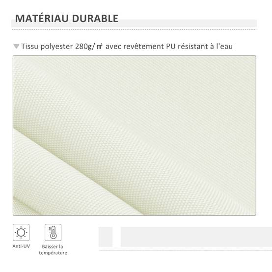Store Banne Manuel Rétractable 295 x 245 cm avec Manivelle, Angle 45°–85°, Aluminium et Polyester 280 g/m², Terrasse/Balcon, Crème - Image 6