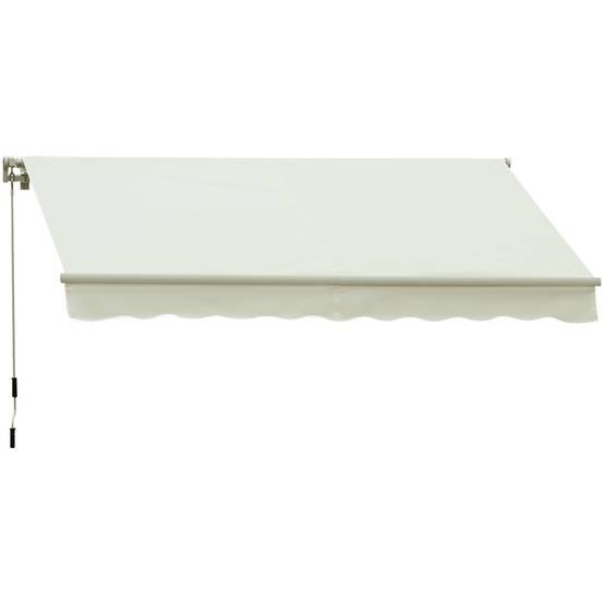 Store Banne Manuel Rétractable 295 x 245 cm avec Manivelle, Angle 45°–85°, Aluminium et Polyester 280 g/m², Terrasse/Balcon, Crème - Image 2