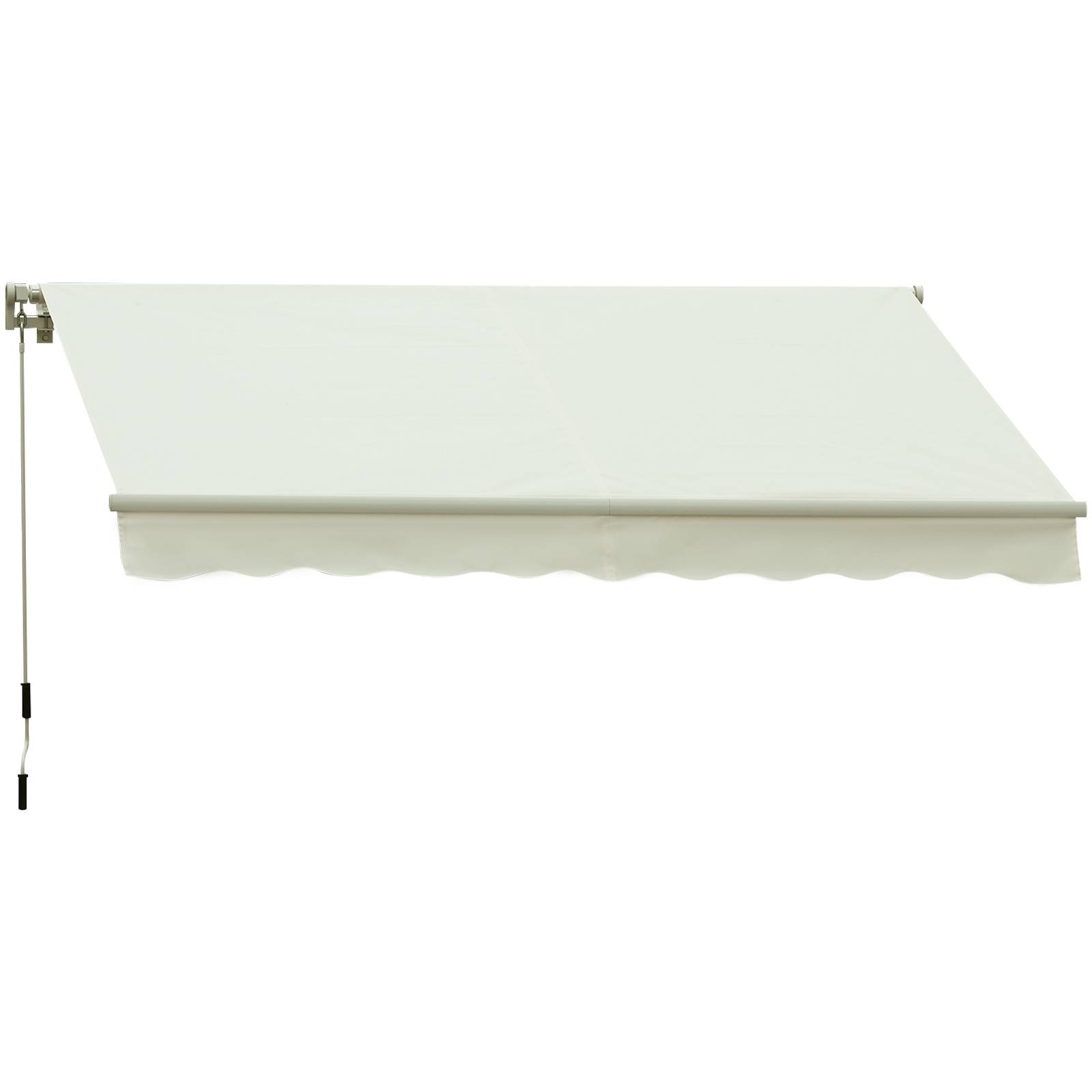 Store Banne Manuel Rétractable 295 x 245 cm avec Manivelle, Angle 45°–85°, Aluminium et Polyester 280 g/m², Terrasse/Balcon, Crème - Image 2