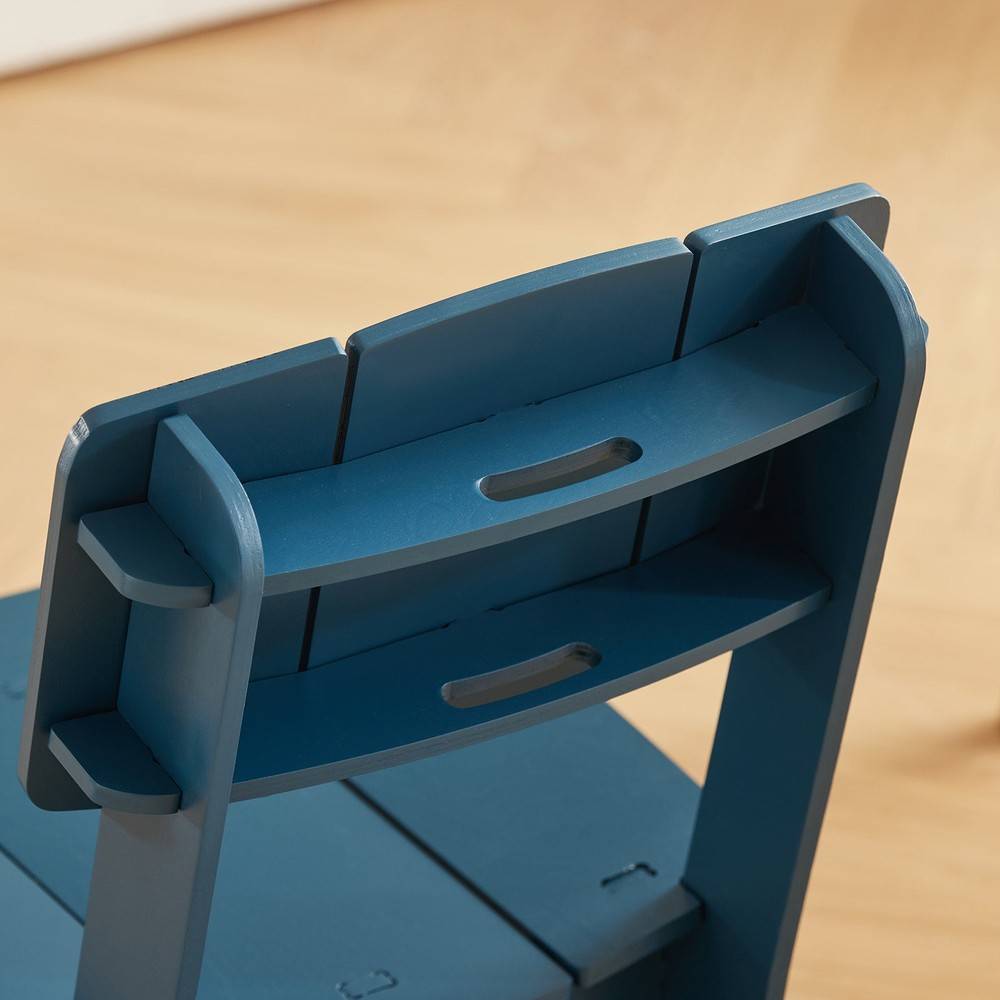 SoBuy Chaise Confortable Ergonomique avec Structure en Bois à Tenons et Mortaises Bleue - Image 5
