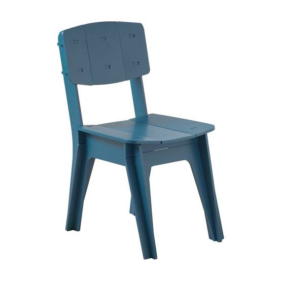 SoBuy Chaise Confortable Ergonomique avec Structure en Bois à Tenons et Mortaises Bleue - Image 1