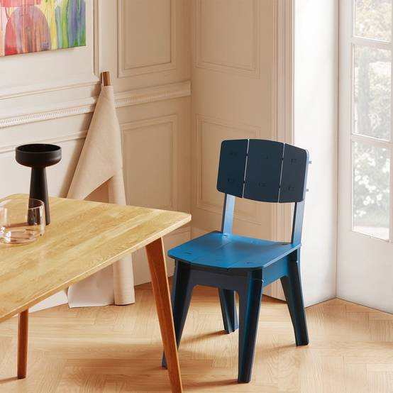 SoBuy Chaise Confortable Ergonomique avec Structure en Bois à Tenons et Mortaises Bleue - Image 9