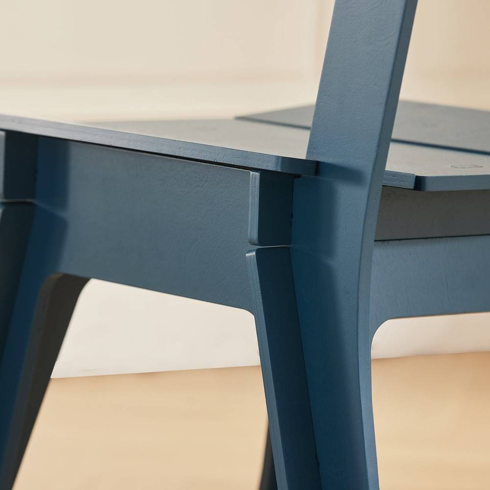 SoBuy Chaise Confortable Ergonomique avec Structure en Bois à Tenons et Mortaises Bleue - Image 6