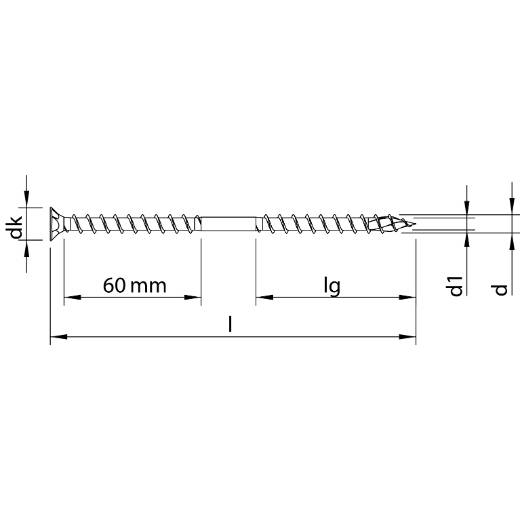 Vis HECO-Topix-Plus Therm - Ø8x550mm - Tête Fraisée à poches de fraisage - Filetage sous tête - T40 - Boite de 50 - 61954 - Image 3