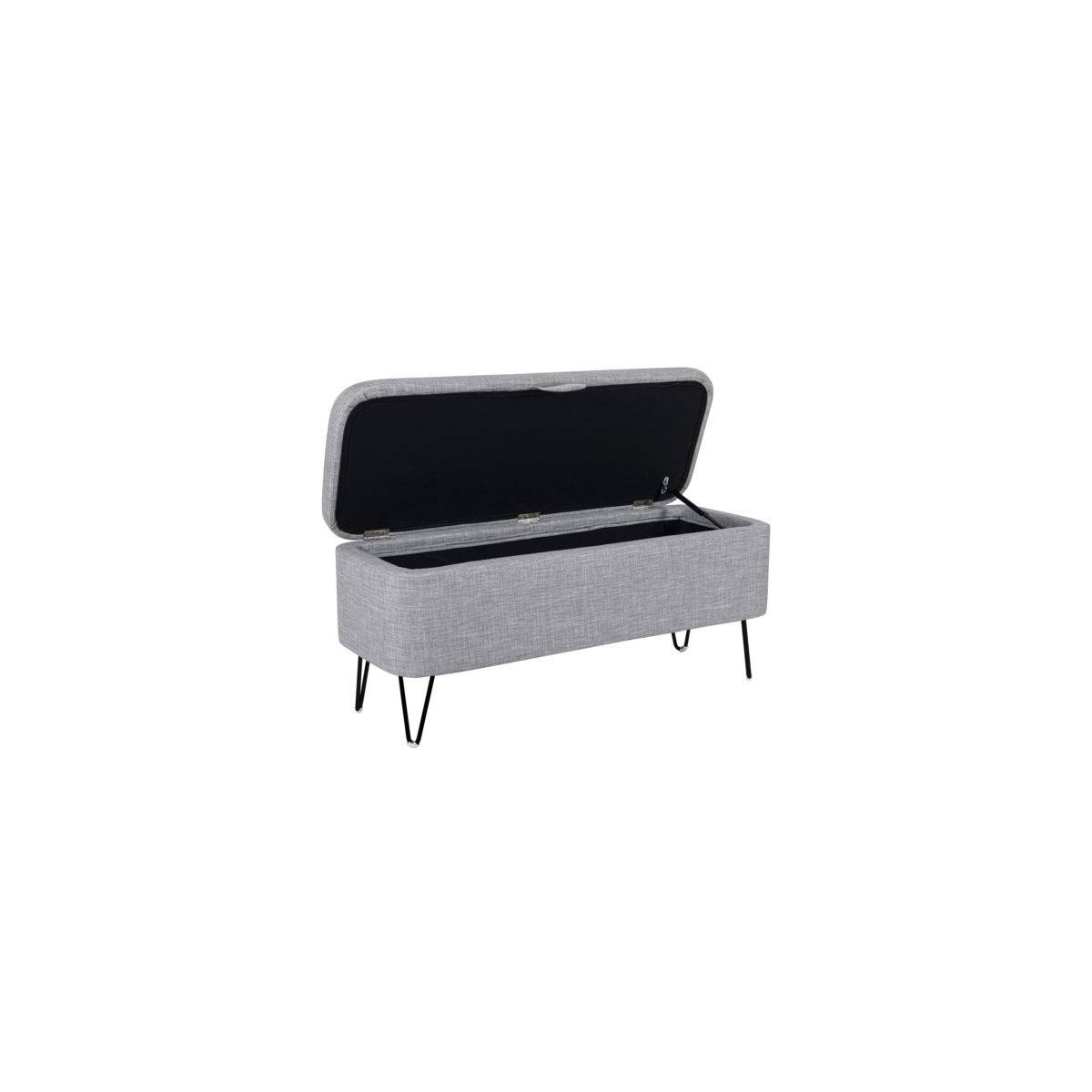 Banc & Coffre de Rangement "Bout Lit" 111cm Gris - Image 3