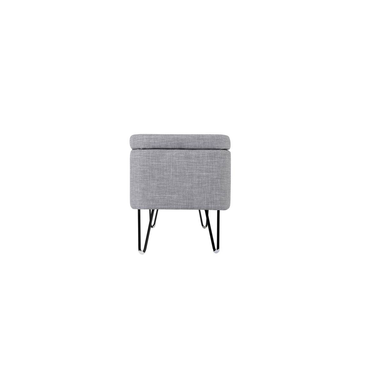 Banc & Coffre de Rangement "Bout Lit" 111cm Gris - Image 4