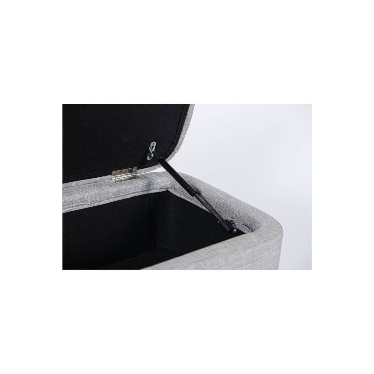 Banc & Coffre de Rangement "Bout Lit" 111cm Gris - Image 5