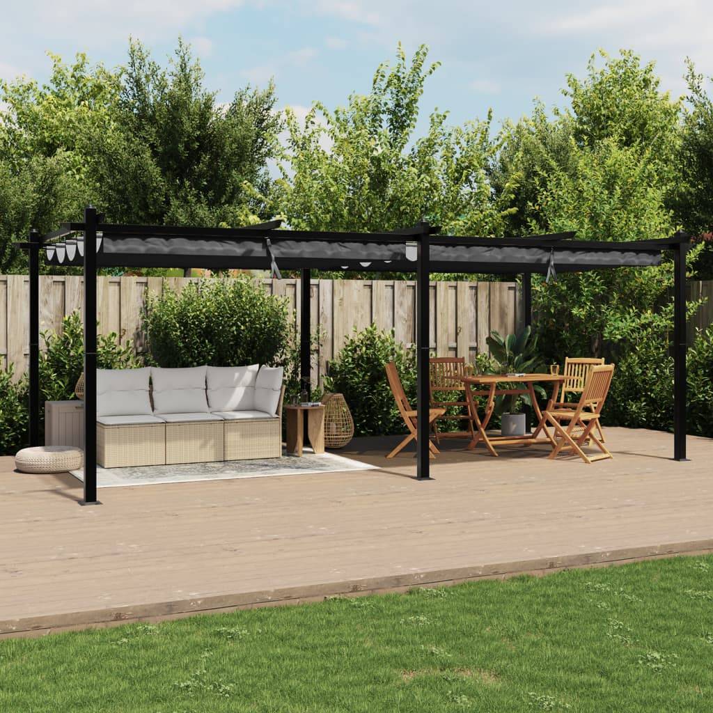 ComfortXL - Pergola en Aluminium avec Toit Rétractable Anti-UV pour Espace Extérieur Anthracite 3x6 m – ComfortXL Outdoor Living - Image 3