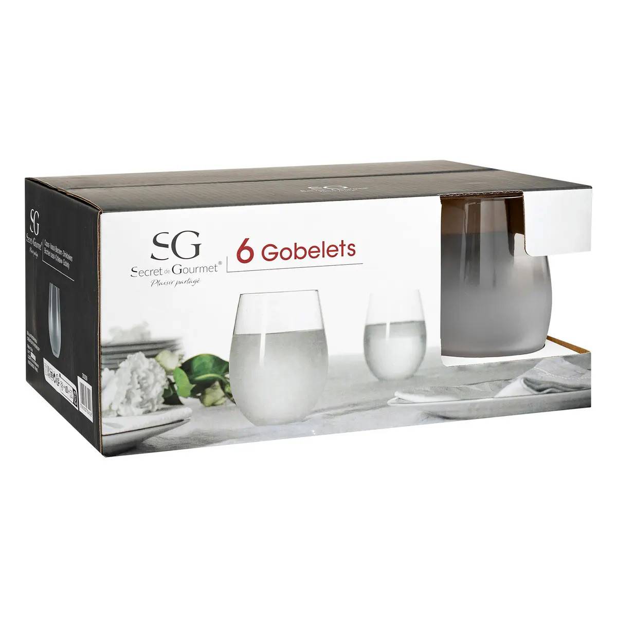 Lot de 6 Gobelets Bas "Givrés" 54cl Transparent - Image 4