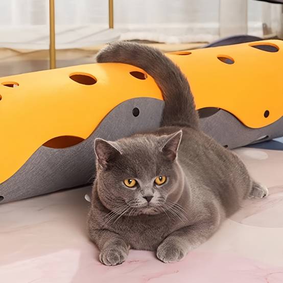 IntiMeg - Tunnel pour chat DIY Bleu-jaune 3 mm (65 x 30) IntiMeg - Image 5