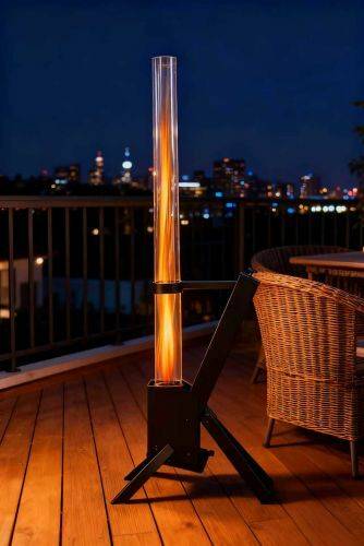 Chauffage de terrasse à granulés Lounge noir Green Flame - Image 4