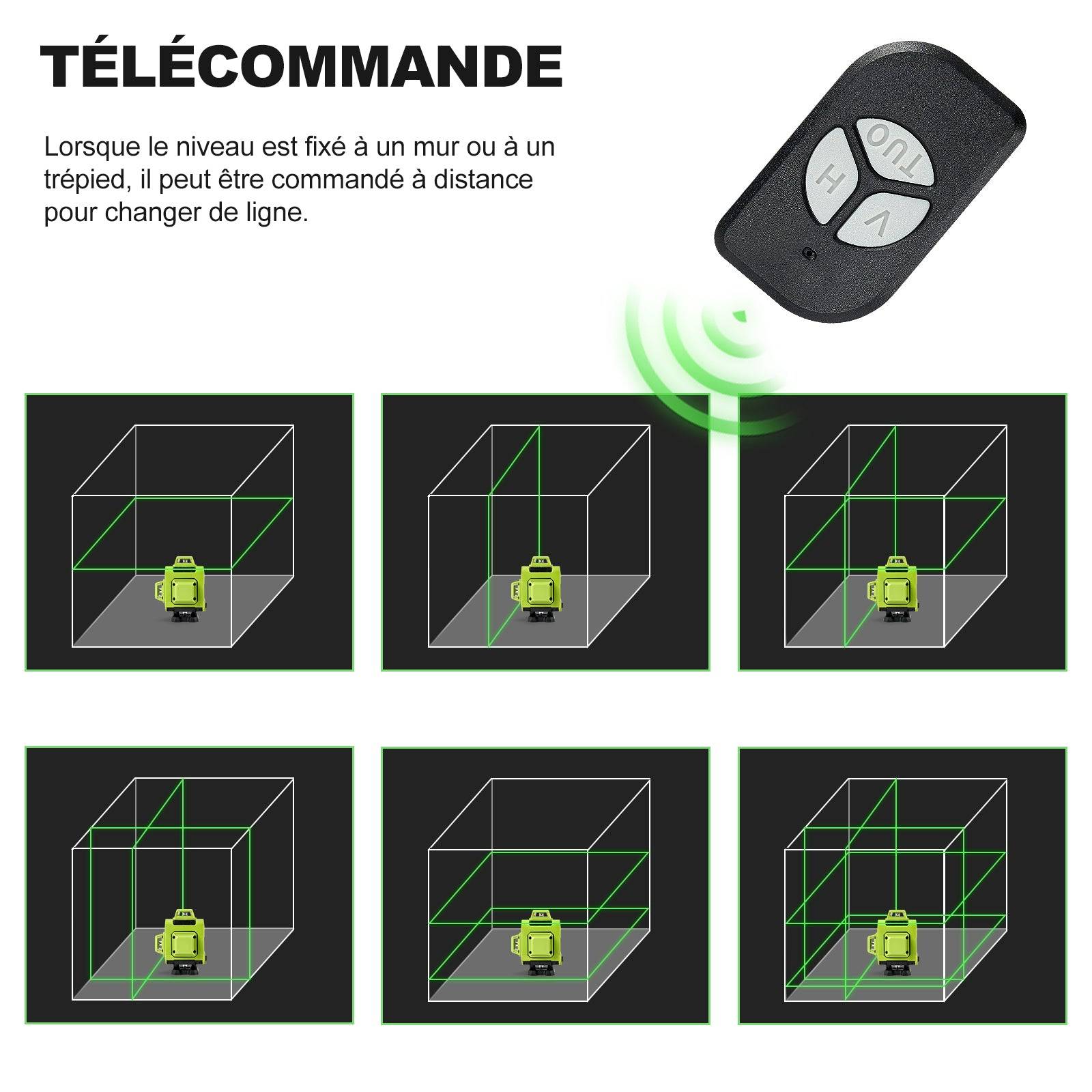 Teeno - Niveau laser 4 x 360°, 4D 16 Line, Batterie Rechargeable 2 x 2400 mAh - Image 6