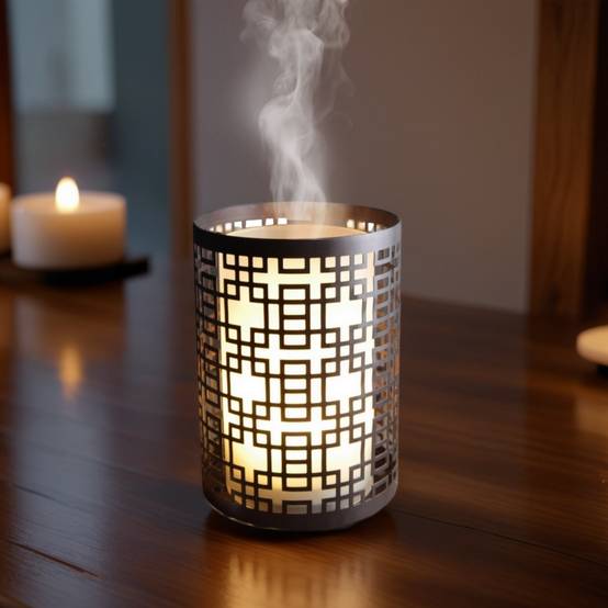 Zen'Arôme Diffuseur d'Huile Essentielle Vela + 3 Huiles Essentielles "Escale en Amoureux" - Métal et verre + Télécommande - Image 1
