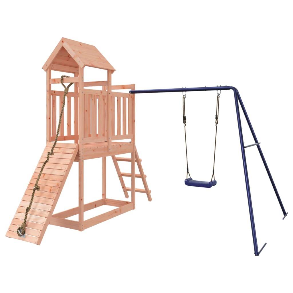 Helloshop26 - Aire de jeux d'extérieur balançoires toboggan portiques robuste jeux jardin 242 x 248 x 214 cm bois massif de douglas - Image 1