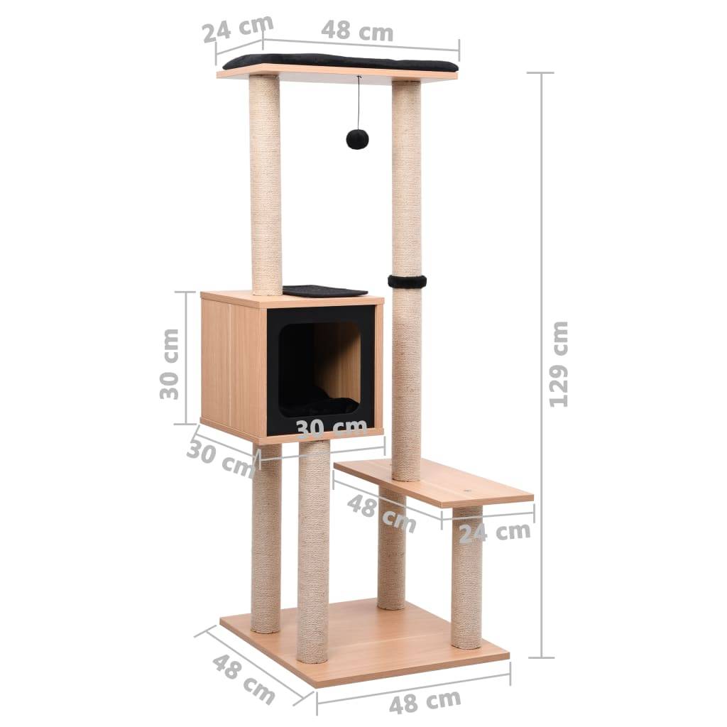 Vidaxl - Arbre à chat avec tapis à gratter en sisal 129 cm vidaXL 170918 - Image 3
