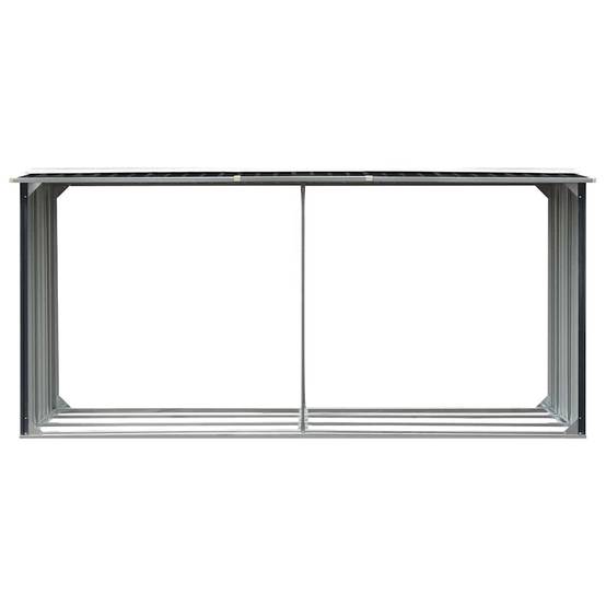Abri Stockage Bois XXL Acier Galvanisé Design Moderne 330x92x153cm Anthracite - ComfortXL Outdoor Living - Image 3