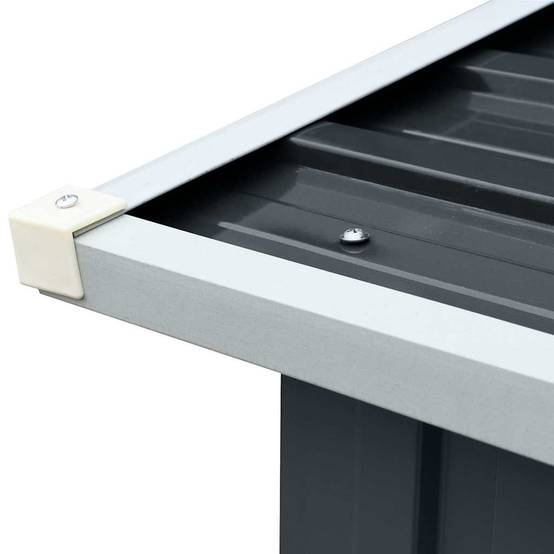 Abri Stockage Bois XXL Acier Galvanisé Design Moderne 330x92x153cm Anthracite - ComfortXL Outdoor Living - Image 5