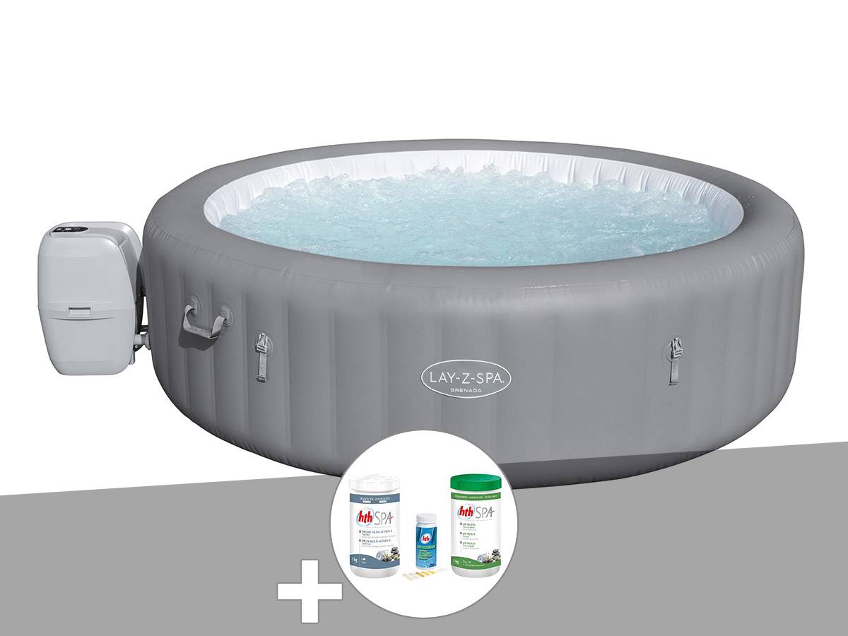 Bestway - Kit spa gonflable Bestway Lay-Z-Spa Grenada rond Airjet 6/8 places + Kit traitement brome