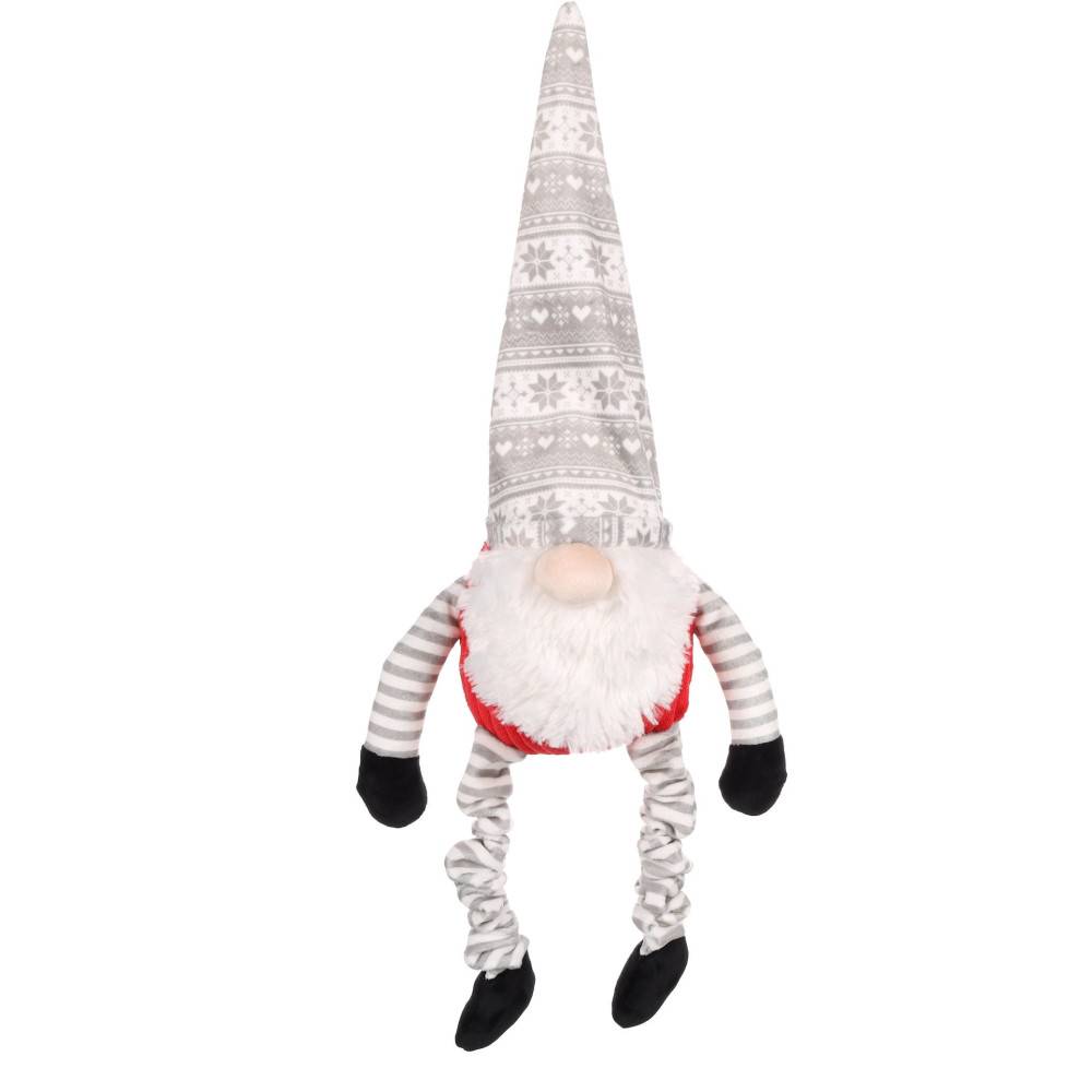 Flamingo - Jouet Noël  Gnome gris et rouge Bardo 58 cm pour chien - Image 1