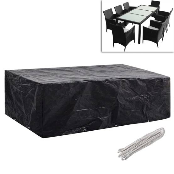 Lot de 2 Grandes Bâches de Jardin PE Anti-UV pour Table 8 Personnes Noir 300x140x90 cm – ComfortXL Outdoor Living - Image 2