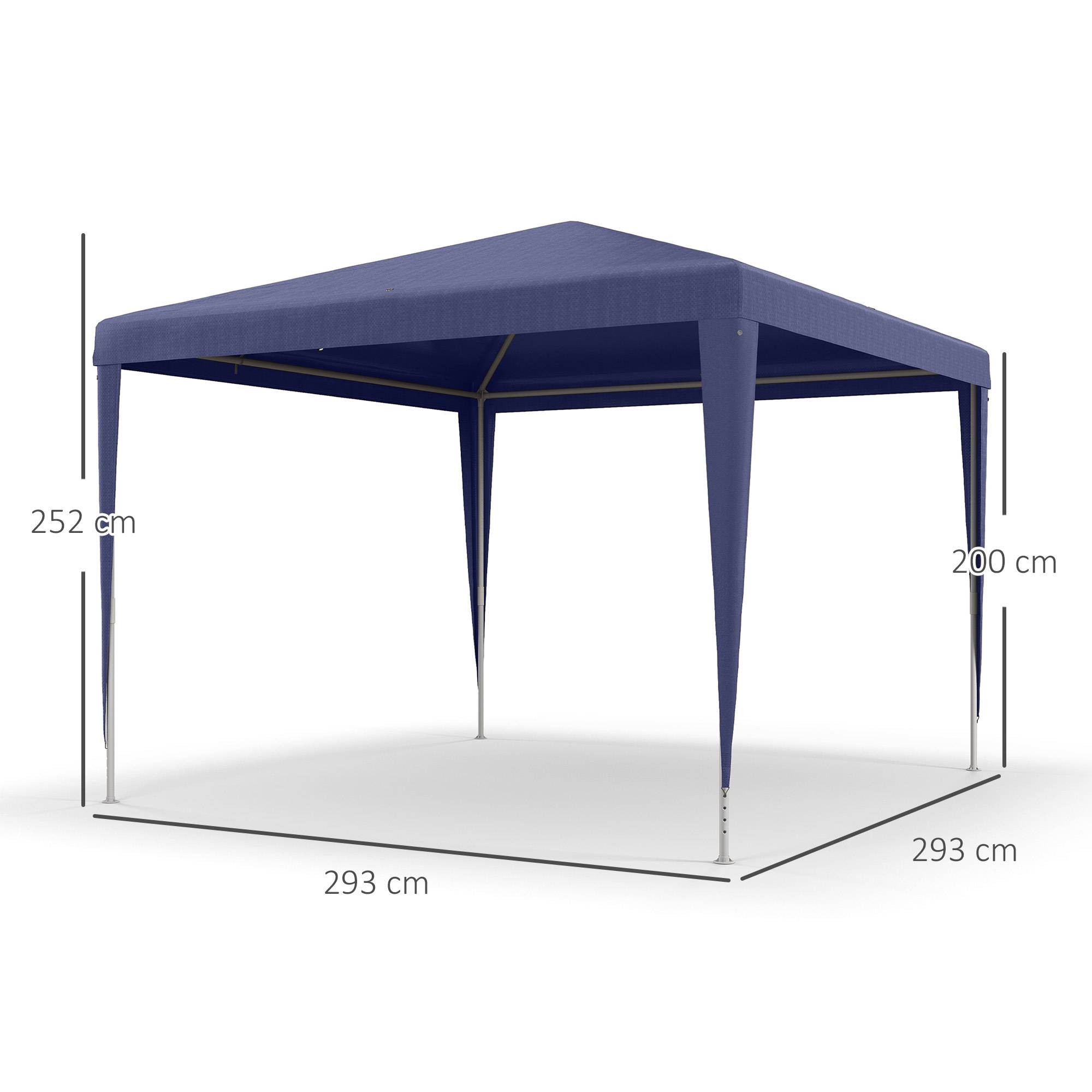 Tonnelle de Jardin 3x3m Barnum Démontable Structure Acier Toile PE pour Terrasse Événement Bleu et Blanc - ComfortXL Outdoor Living - Image 5