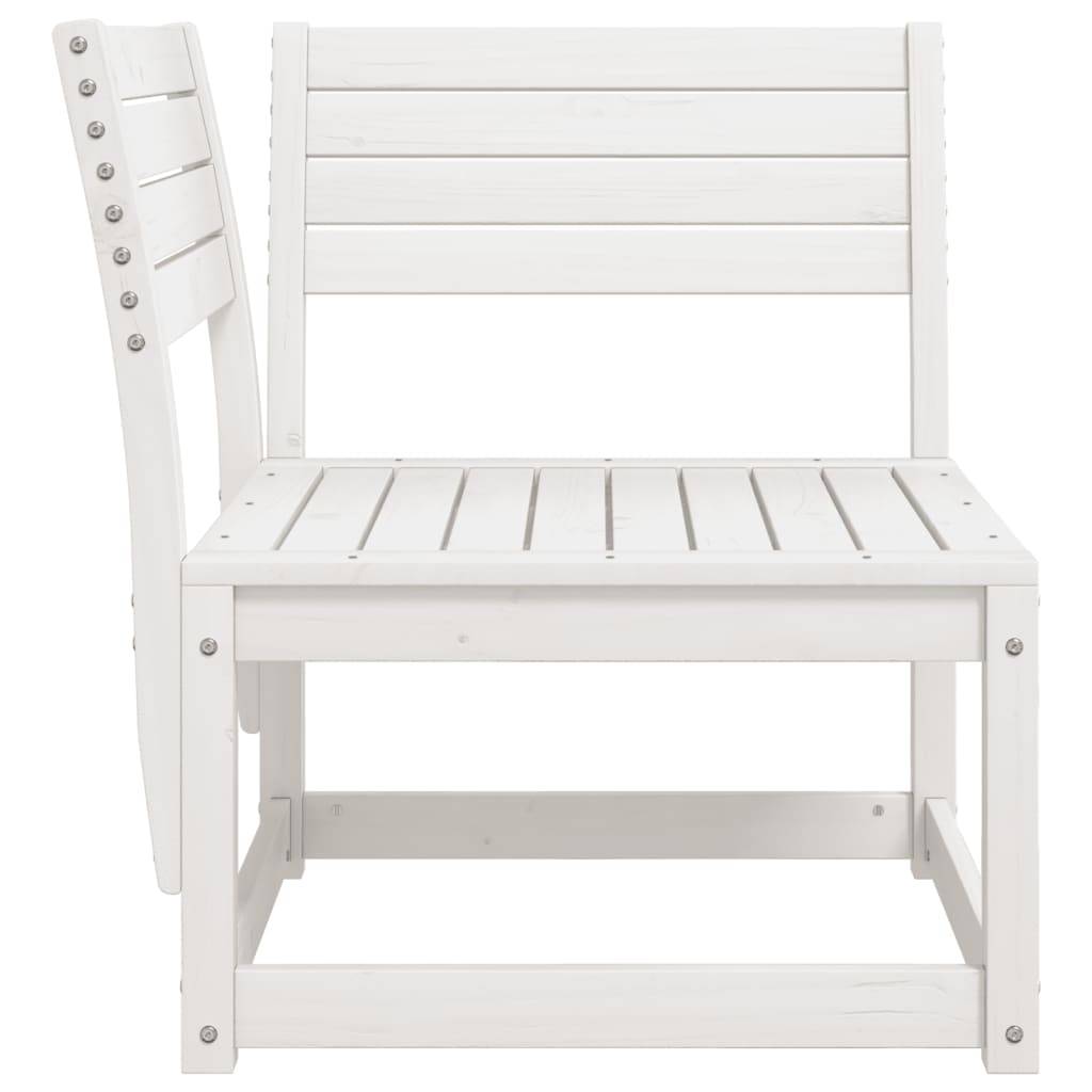 Canapé d'angle de jardin | Canapé D'extérieur | Sofa De Jardin blanc 73x73x78cm bois pin massif Maison Chic - Image 5